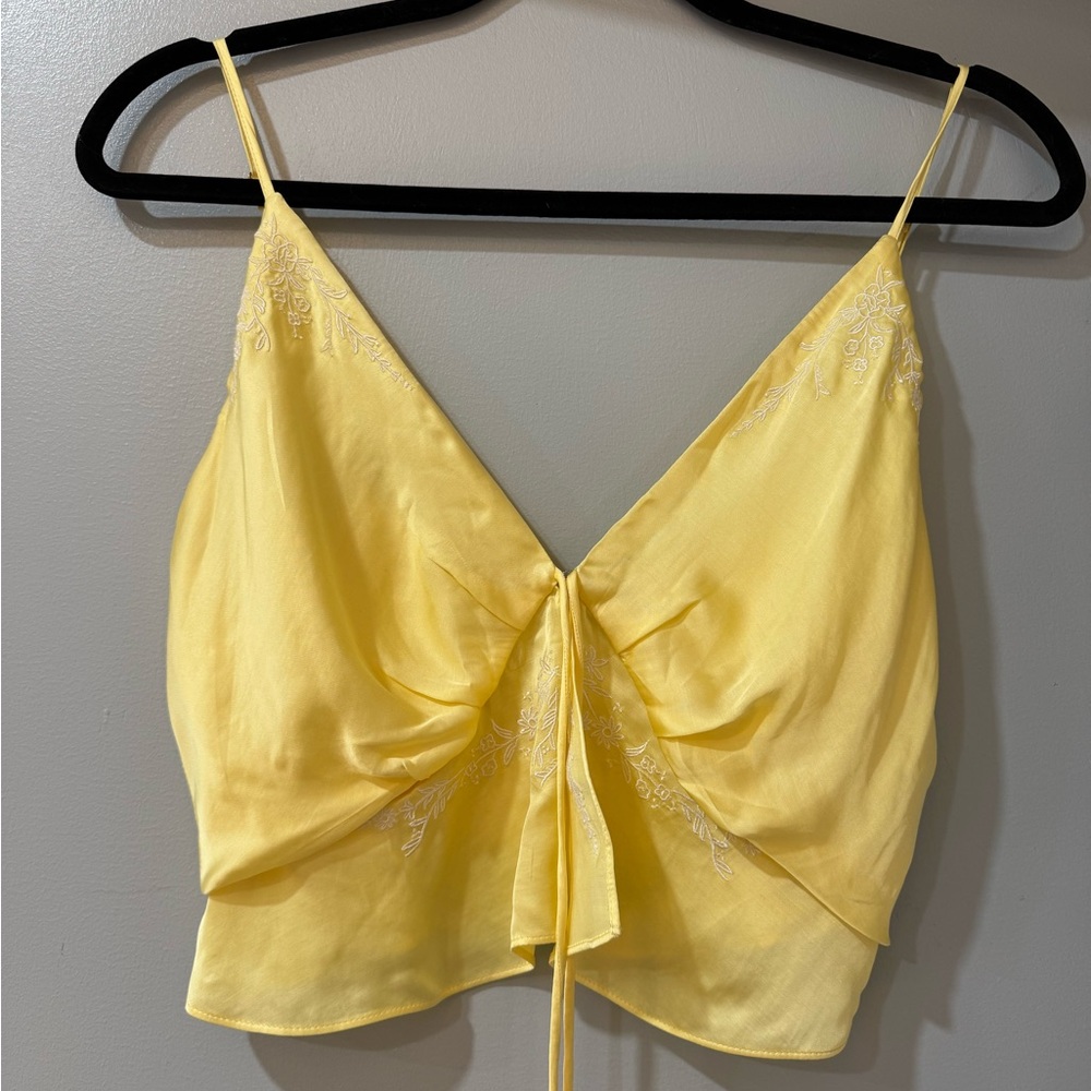 Rumored Yellow Embroidered Top